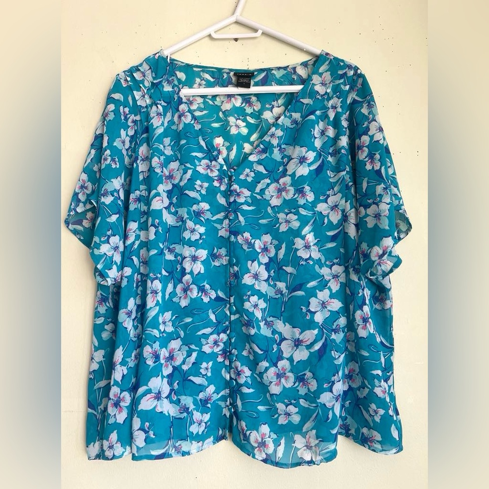 Torrid Floral Blue Top